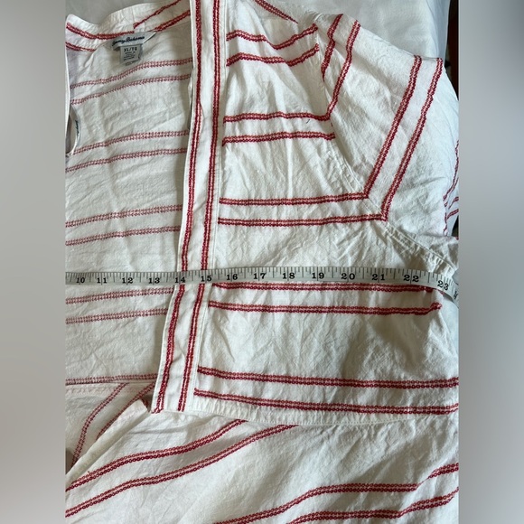 Tommy Bahama Linen Jacket Womens XL Marcella Stripe Bell Sleeve Pink - Picture 8 of 10